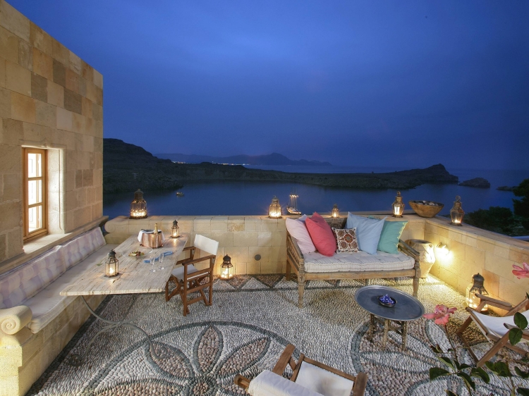 Melenos Lindos Hotel is a luxury hotel located in Lindos, Rhodes Island