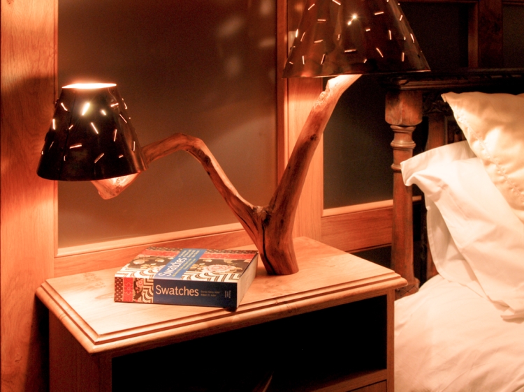 All the cabinet and lighting is hand made for the Eln room