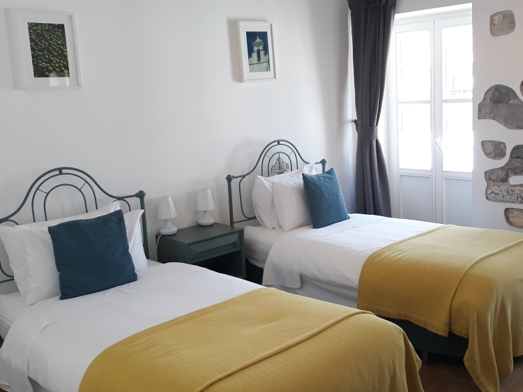 Twin bedroom boutique hotel and b&b at Tavira algarve Calçada Guesthouse terrace