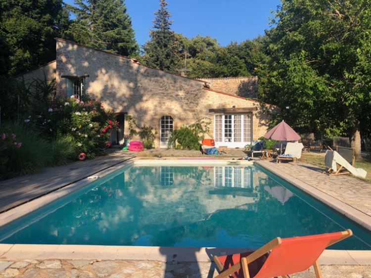 Pool view Hotel Ferme La Pavillon Provence France best for a nature escape