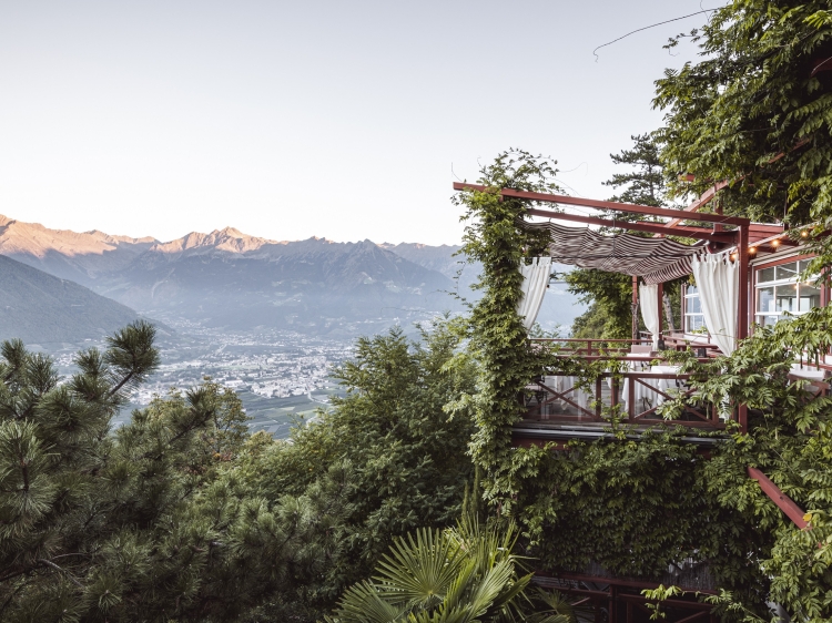 Nestled on a private hill high above Merano