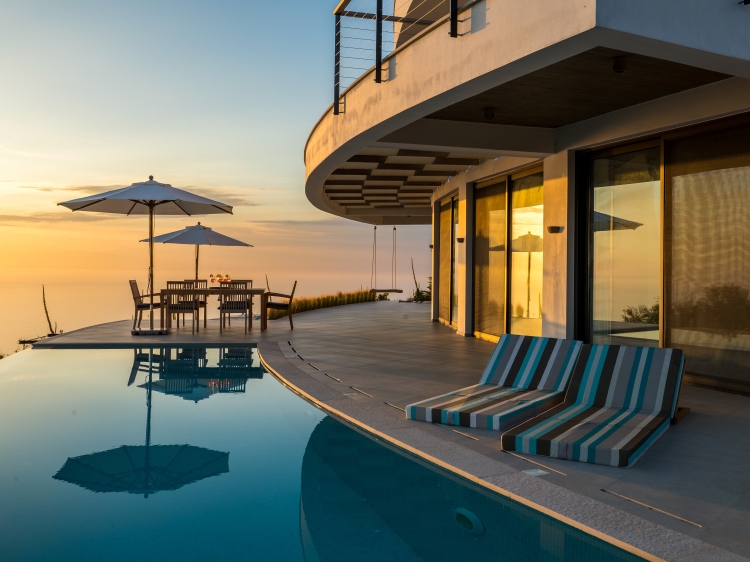 terrace in holiday villa in lefkada