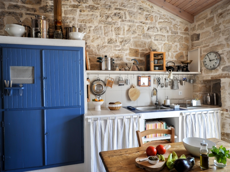 Kitchen Zoe Paxos Holiday Home: Holiday homes, charming and Luxury villa, and boutique accommodations with swimming pool in the Ionian Islands.