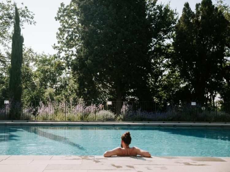 Swimming pool at Relais Roncolo1888 hotel in Emila Romana, Italy