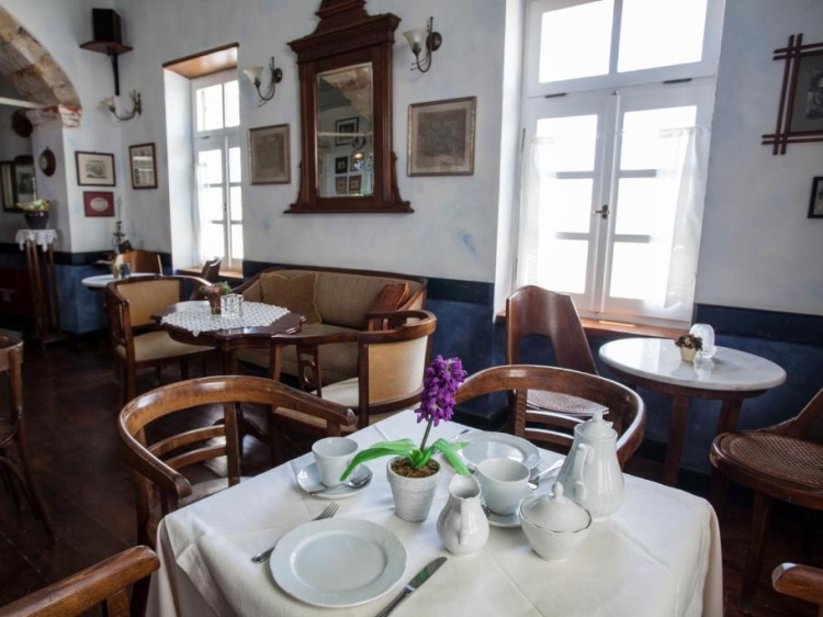 Cafe at Nostos Guesthouse Kýthira Greece