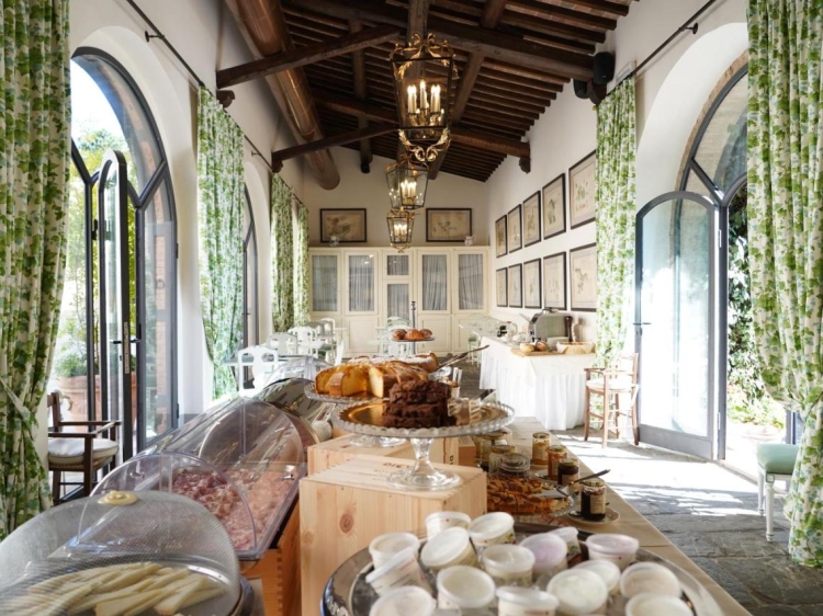 Breakfast at Dievole Wine Resort Tuscany countryside small hotel