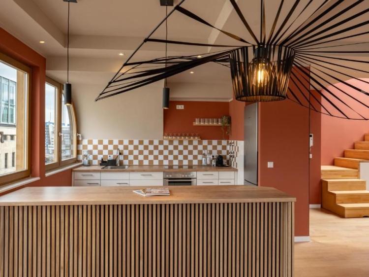 The Charming by Curt Suites. Penthouse. Attic with terrace. Kitchen in the room. Central and pleasant hotel in Berlin.