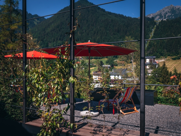 sun terrace in front of the sauna