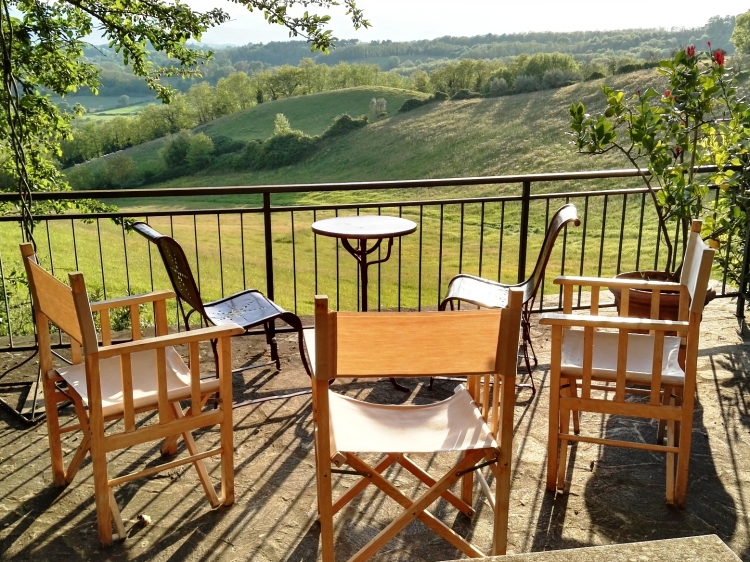 Panorama on Mugello hills from terrace