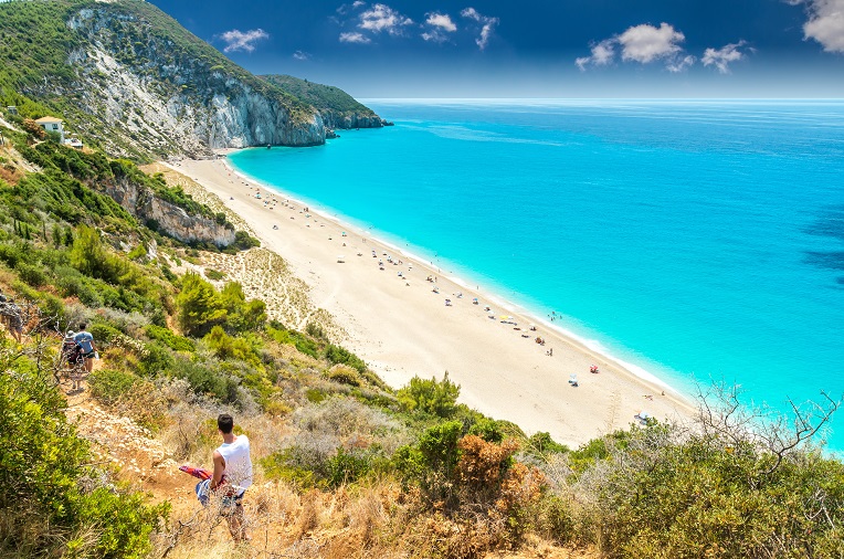 White sand beach and crystal clear water